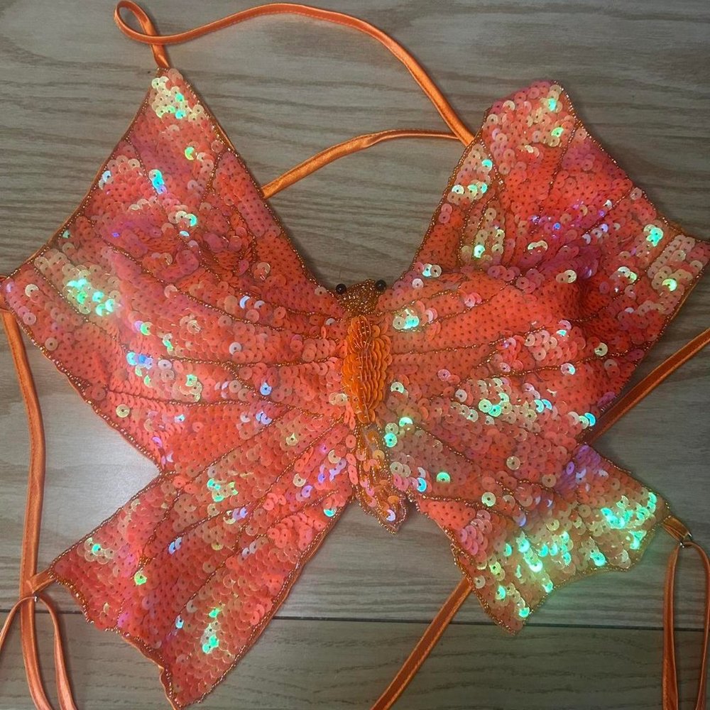 Orange Butterfly Rave Top - Picture 6 of 6